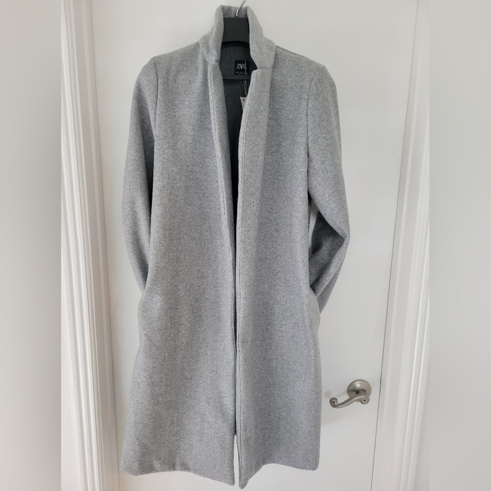 Zara coat knee length gray marl size XL
